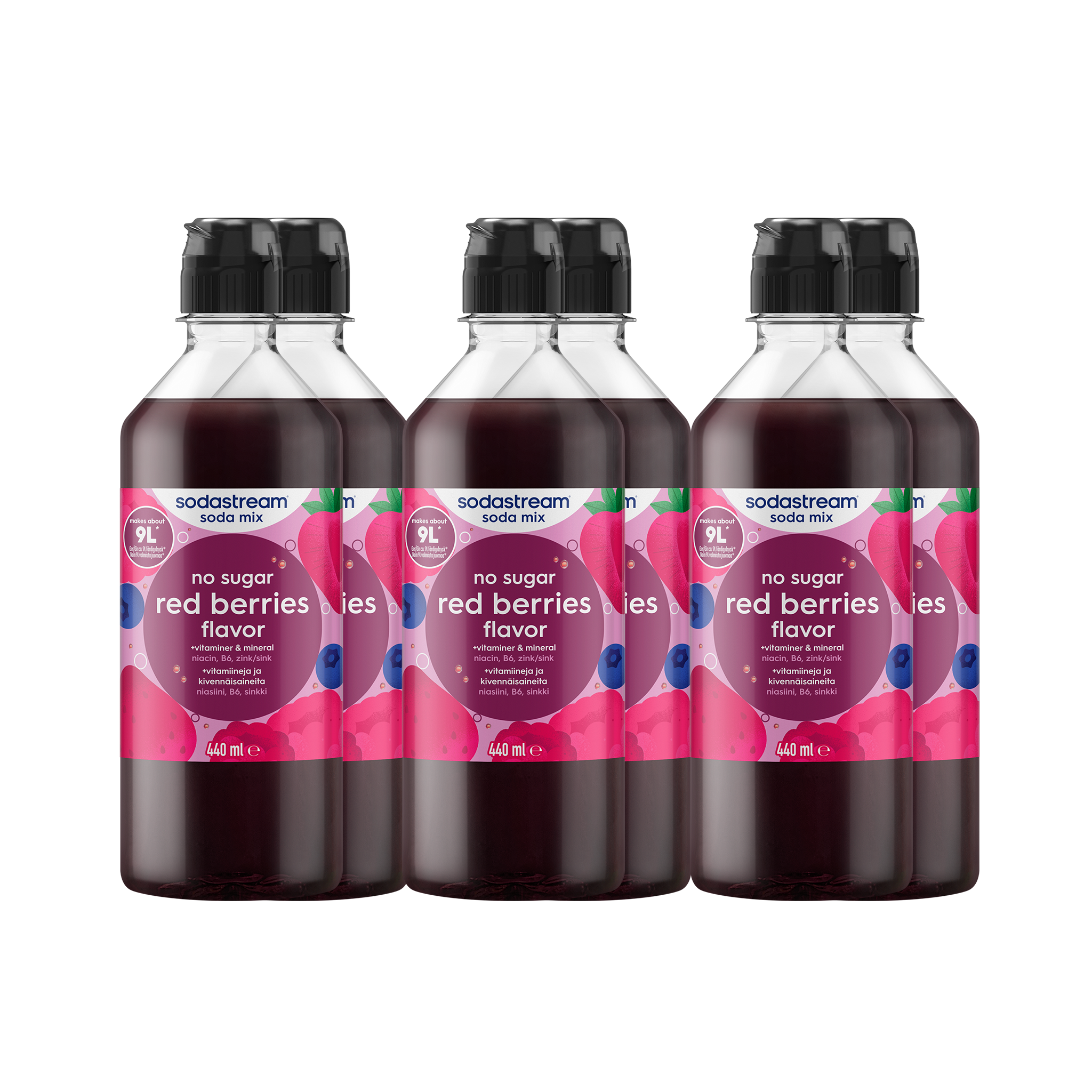 6-pack Red Berries sodastream