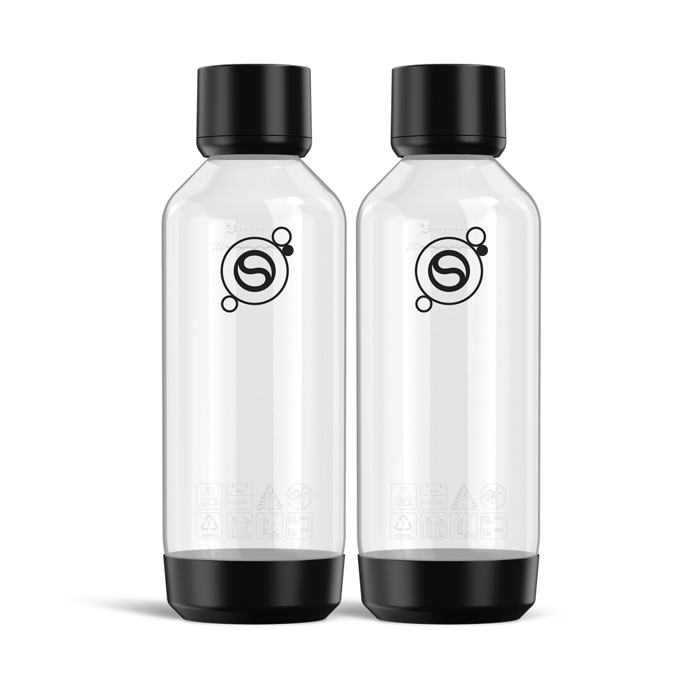 Fizz & Refresh 2-pack 1L Flaske Svart